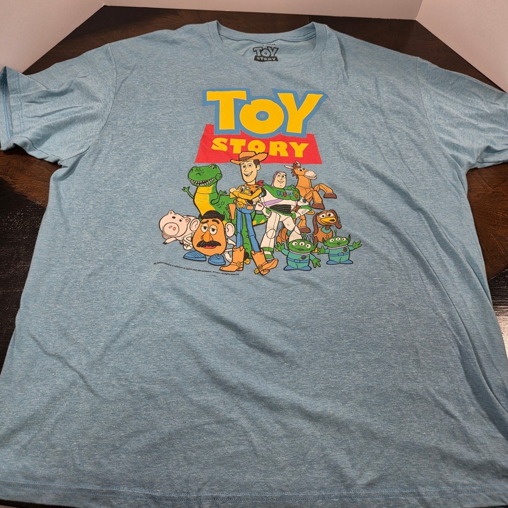 Disney Blue Toy Story Graphic T-Shirt Mens 2XL Woody Buzz Lightyear Heathered
